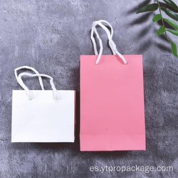 Bolsas de papel de compras personalizadas Logotipo de impresión promocional de tela